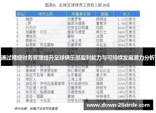 通过精细财务管理提升足球俱乐部盈利能力与可持续发展潜力分析 通过精细财务管理提升足球俱乐部盈利能力与可持续发展潜力分析